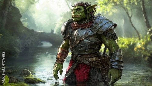 Stock, a fantasy troll in a swamp