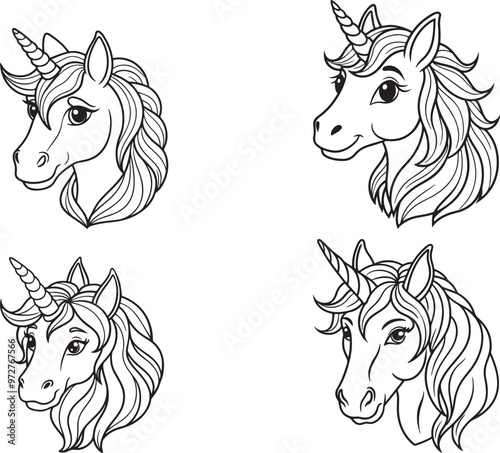 Black line art of  CARTOON CHARATER for kids coloring book in white background 
