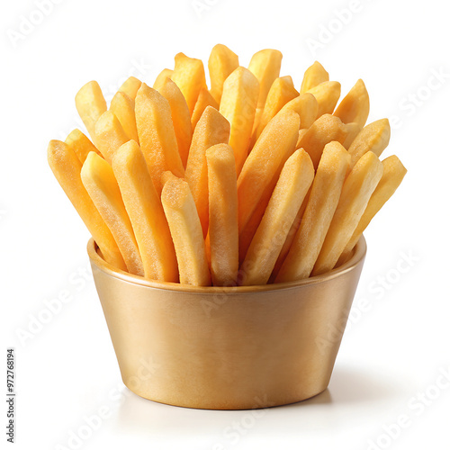 French fries. Naturalistic Illustration of Vegetables on White Background