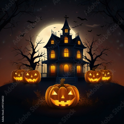 halloween background with pumpkin