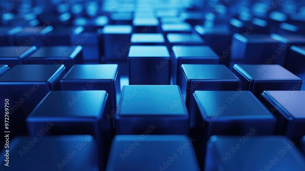 Abstract background with blue shiny cubes. Abstract background with blue shiny cubes.