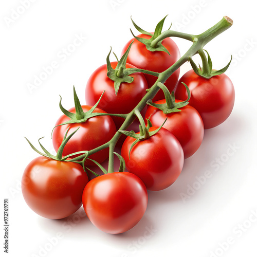 Cherry tomatoes. Naturalistic Illustration of Vegetables on White Background