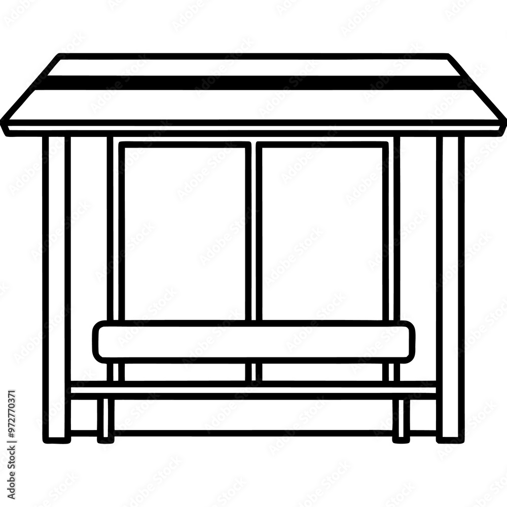 bus stop place outline coloring book page line art drawing bus stop place outline coloring book page line art drawing