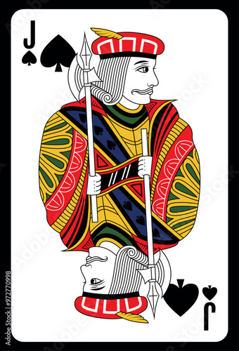 Jack of Spades playing card - Classic design