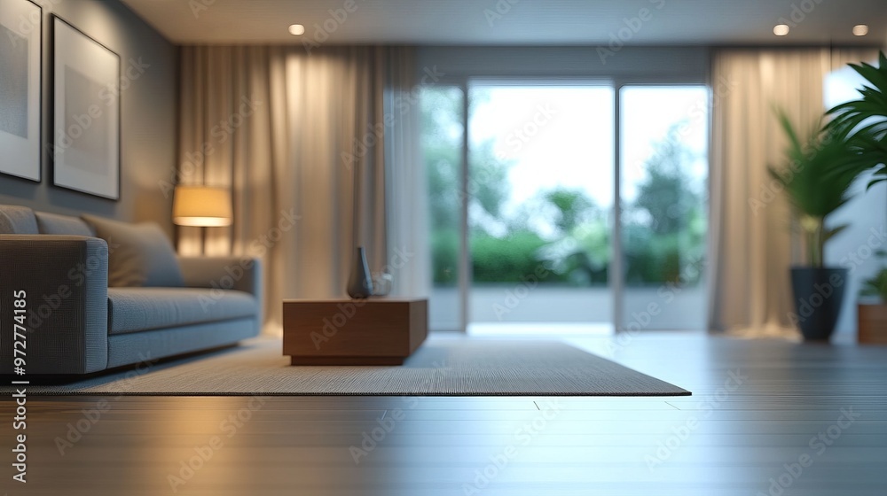 Fototapeta premium Abstract blur living room area interior for background