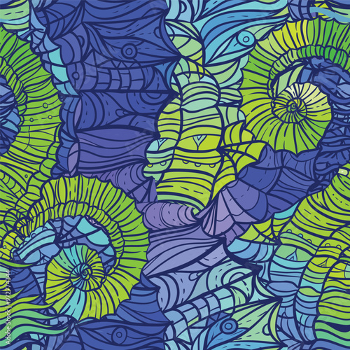 Abstract mosaic pattern, vector illustration, nature inspired. Design for wra...