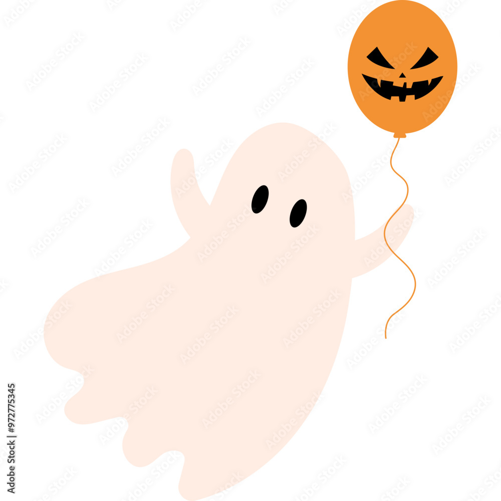 Halloween Ghost Holding Balloon Halloween Ghost Holding Balloon