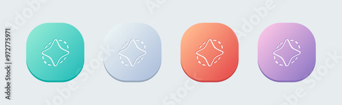 Magic tool line icon in flat design style. Star signs vector illustration.