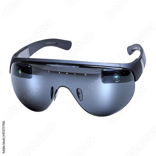 Modern smart glasses featuring a sleek design, advanced technology, and integrated camera for innovative experiences. photo