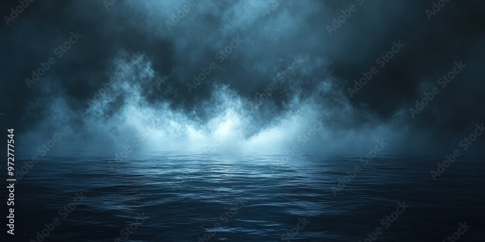 Dark ocean mist covering still water with moody atmospheric fog, creating a mysterious and surreal blue horizon in the distance, evoking feelings of solitude and tranquility
Dark ocean mist covering still water with moody atmospheric fog, creating a mysterious and surreal blue horizon in the distance, evoking feelings of solitude and tranquility