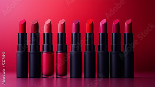 A display of various liquid lipsticks with different finishes: matte, glossy