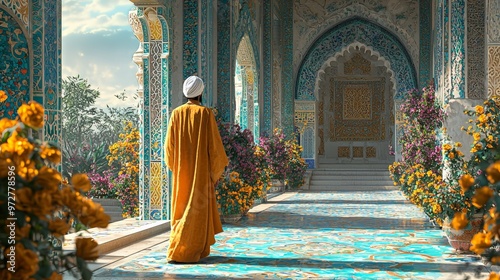 Persian poet in gardens