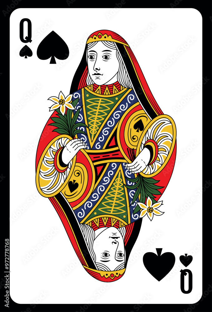 Fototapeta premium Queen of Spades playing card - Classic design