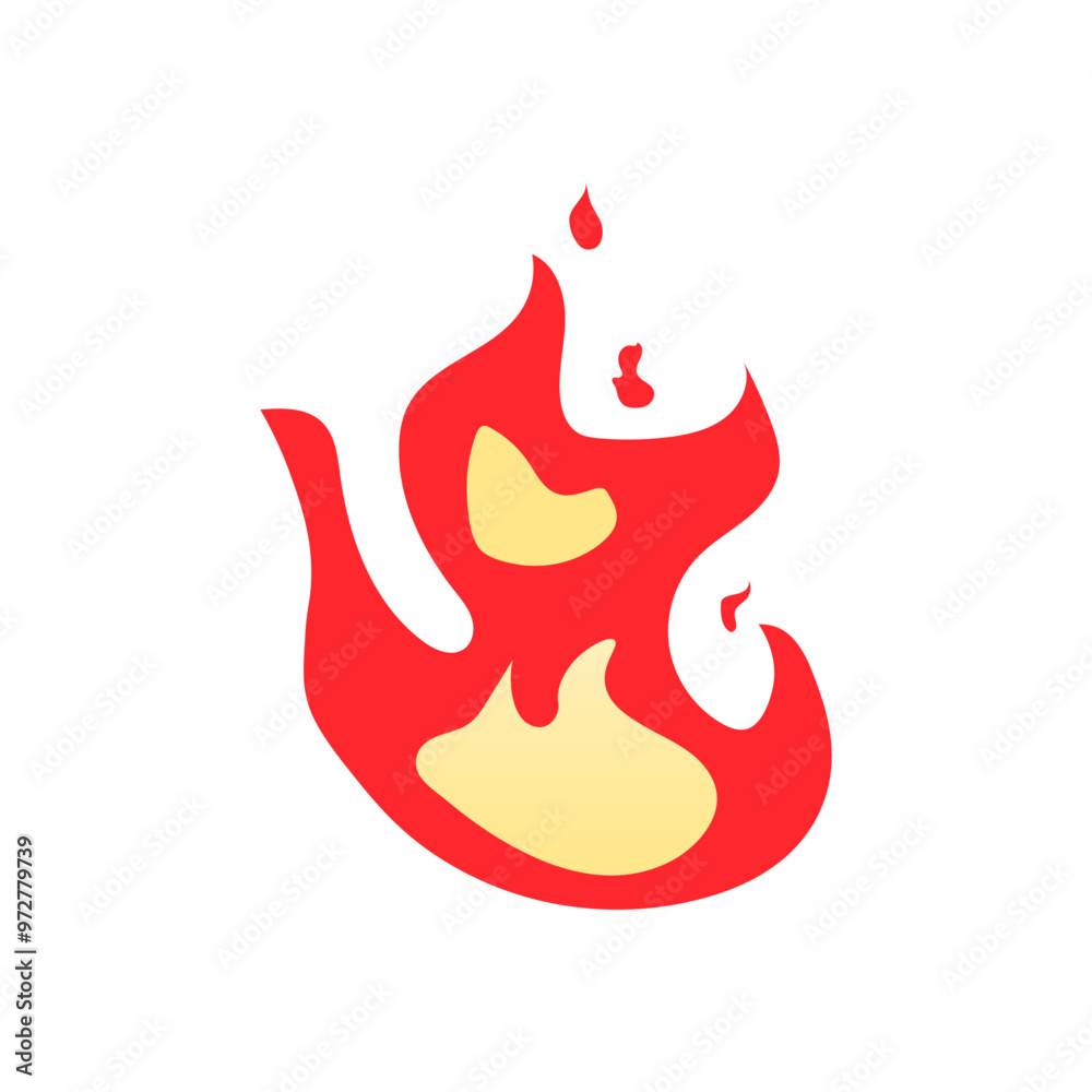 Simple vector flame icons in flat style. Cartoon campfire. Simple vector flame icons in flat style. Cartoon campfire.