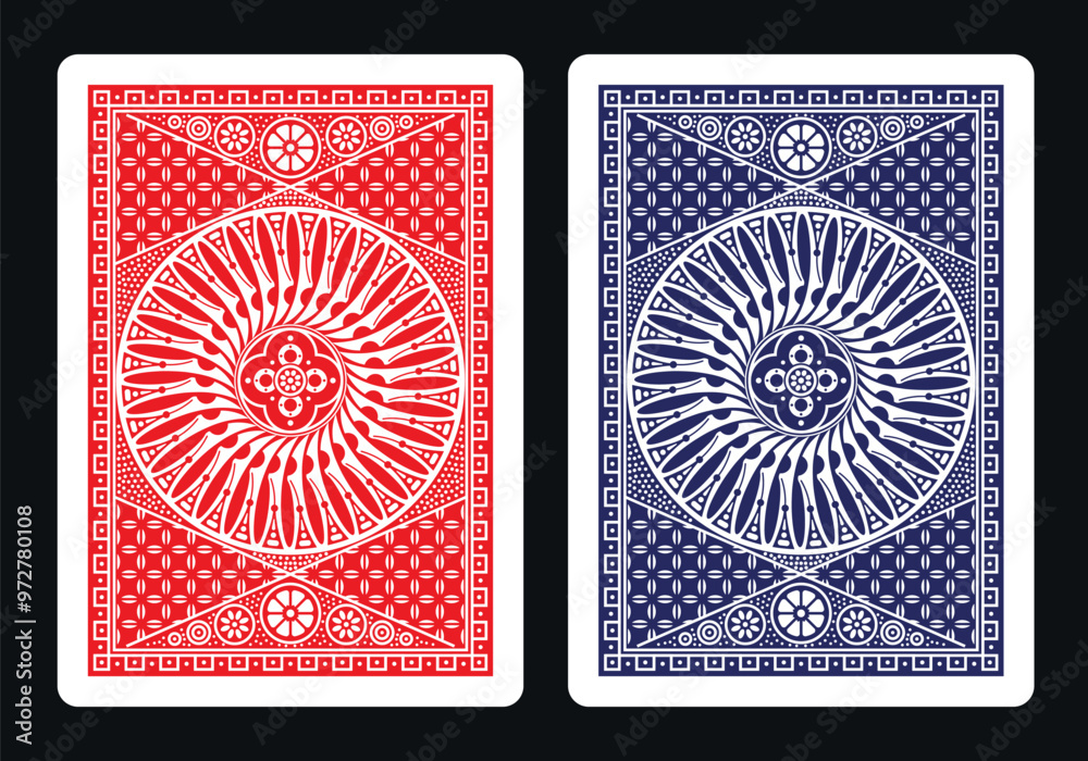 Fotografie, Obraz The reverse side of a playing card - back side ...