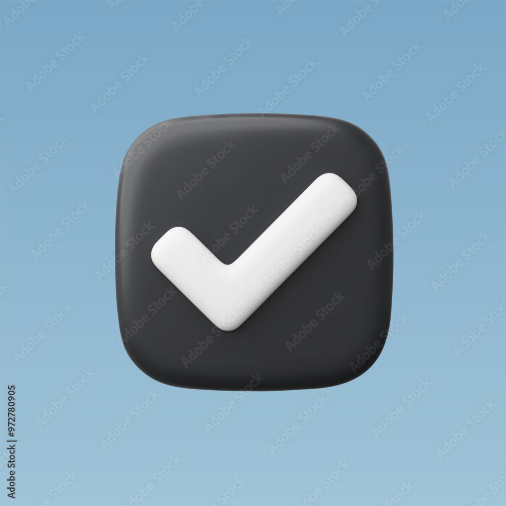 3d Realistic Check mark button vector illustration 3d Realistic Check mark button vector illustration