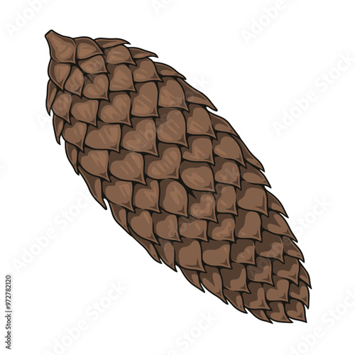 fir cone vintage sticker colorful