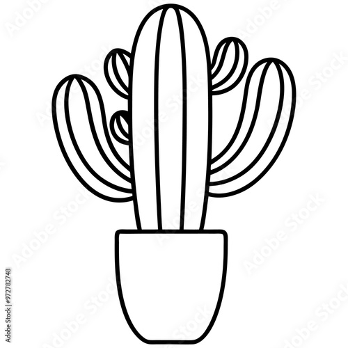 cactus repeat outline coloring book page line art drawing