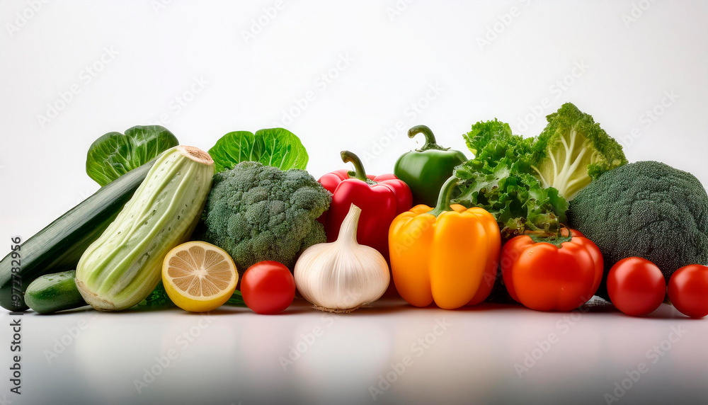 野菜が机に並んでいる様子