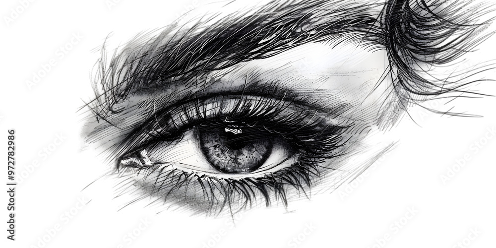 Fototapeta premium Dramatic Artistic Illustration of a Human Eye