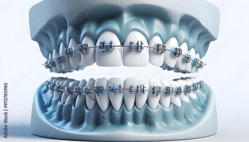 dental brace 3D render simulation design dental brace 3D render simulation design