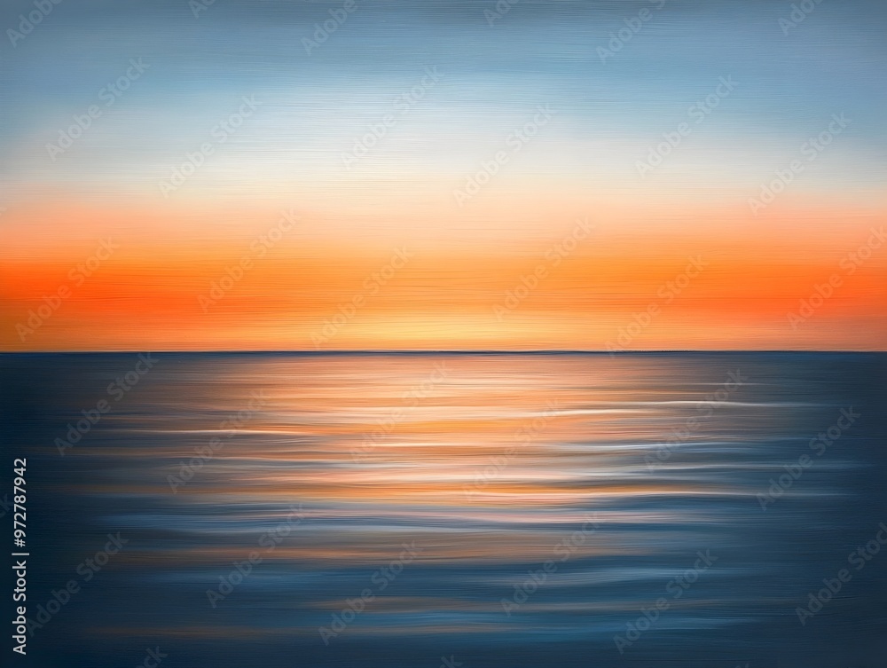 Tranquil Twilight Seascape with Vibrant Sky and Serene Reflection Tranquil Twilight Seascape with Vibrant Sky and Serene Reflection