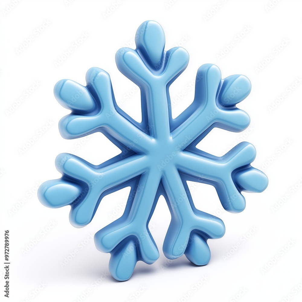 Snowflake Cartoon Clay Illustration, Christmas 3D Icon, Isolated on white background Snowflake Cartoon Clay Illustration, Christmas 3D Icon, Isolated on white background