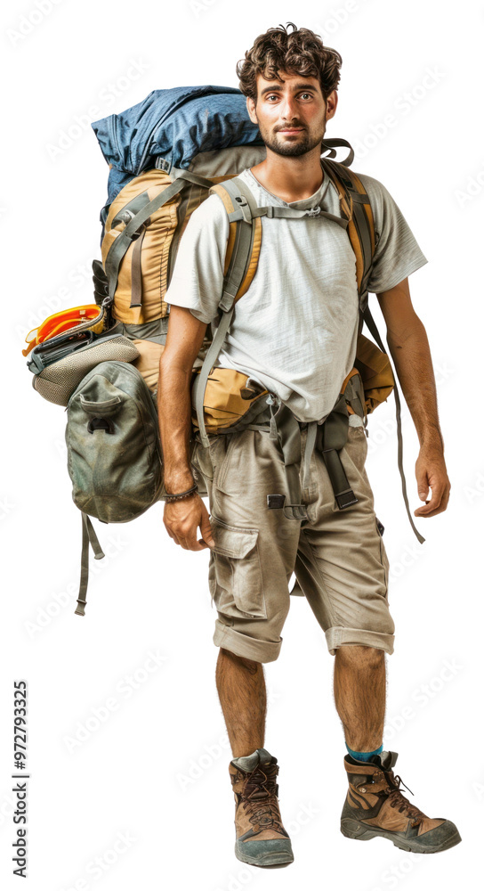 PNG Backpacker adult white background backpacking. PNG Backpacker adult white background backpacking.