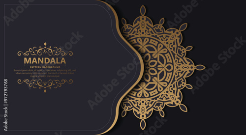 dark gold color mandala background concept
