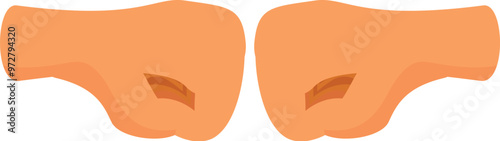 Two cartoon fists are facing each other, knuckles out and ready to fight