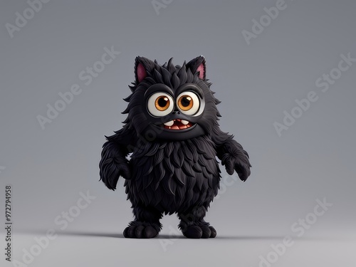 3d illustration of black and white owls,3d illustration cat cartoon with a smile,cat with a smile,cartoon zombie