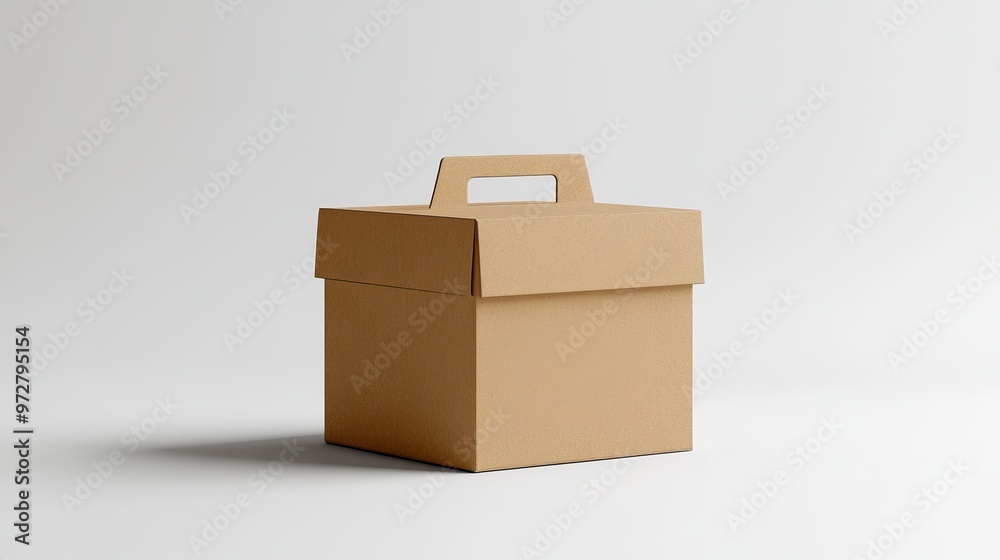 Kraft Paper Box with Handle Mockup Kraft Paper Box with Handle Mockup