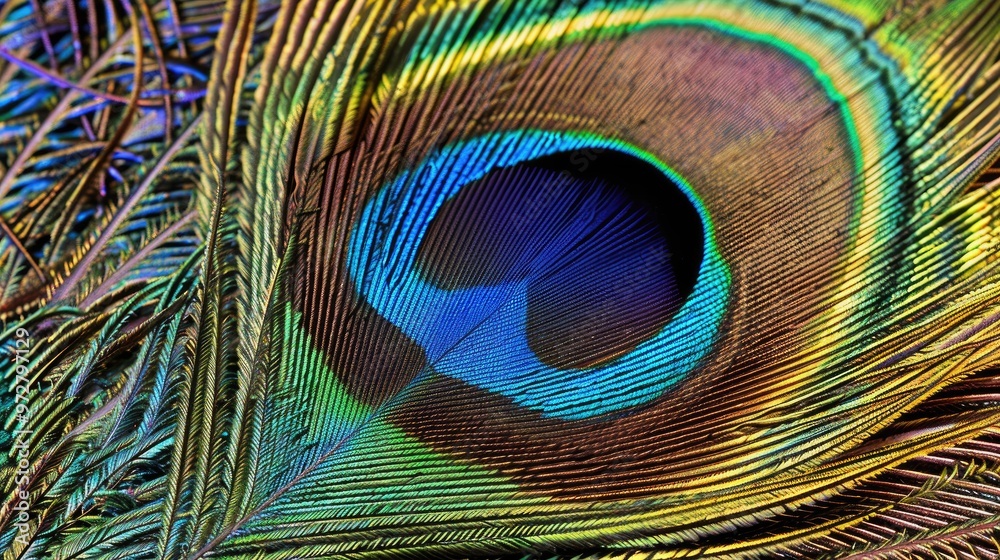 Fototapeta premium close up of peacock feather/Peacock Feather