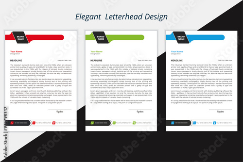 Abstract  professional letterhead design template . 