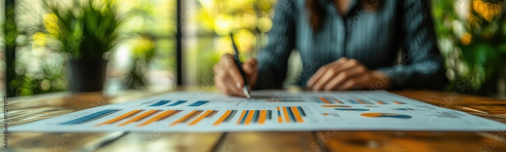 Someone is writing on a piece of paper with a pen, accountant