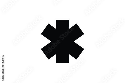 Paramedic star symbol, also known as the Star of Life, in black on a white background. It represents emergency medical services.