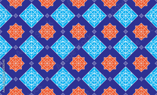 Vector design Textile Abstract fabric pattern geometric,
Geometric ethnic oriental seamless pattern traditional Design for background, illustration, embroidery style. 