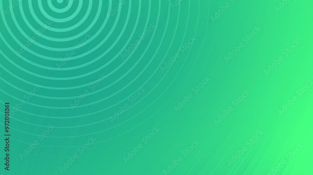 Green Concentric Circles on Abstract Background Loop.