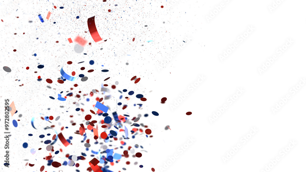 Confetti - American national colors. USA Presidents Day, American Labor day, Memorial Day, US election concept. Confetti - American national colors. USA Presidents Day, American Labor day, Memorial Day, US election concept.