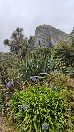 Hiking along the Punakaiki River Track and coastline in the Paparoa National Park, New Zealand