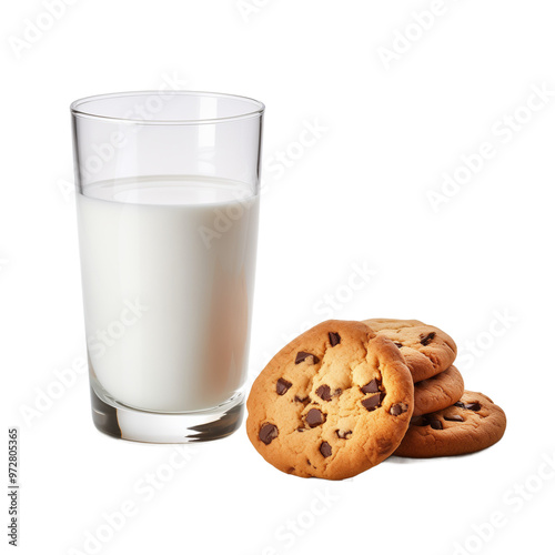 Collection of Visually Appealing Cookies and Glass of Milk Isolated