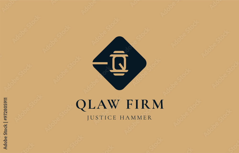 Logo Letter Q and Hammer of Law, Justice, Law firm, lawyer. Editable file Logo Letter Q and Hammer of Law, Justice, Law firm, lawyer. Editable file