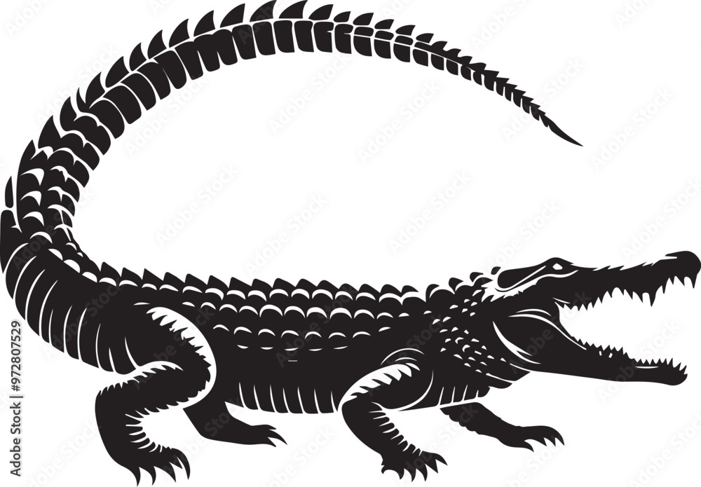 Fototapeta premium crocodile silhouette vector art.