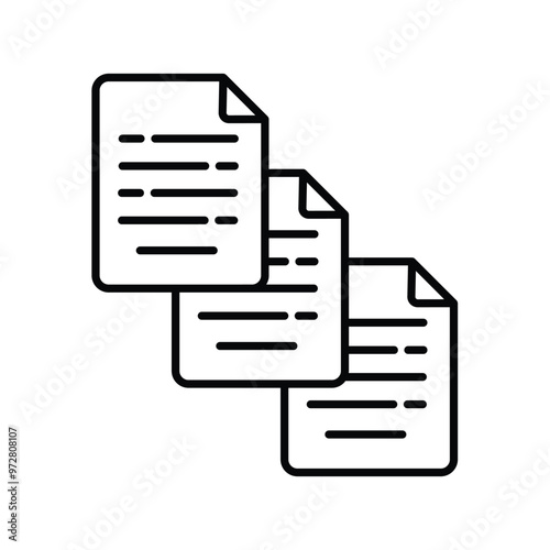 duplicate line icon with white background vector stock illustration