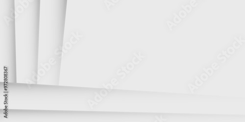 Panoramic geometric shapes on abstract white background simple modern for banner