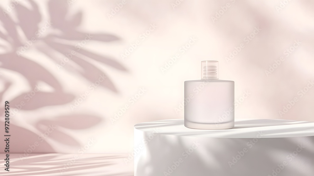 Perfume Bottle on a White Platform Perfume Bottle on a White Platform