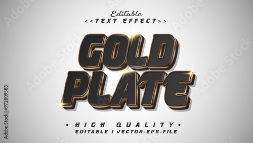 editable gold plate text effect.typhography logo