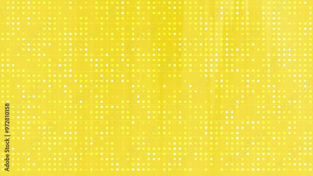 Yellow Dotted Grid Abstract Digital Background Loop.
