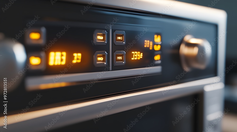 Close-up of an Oven's Digital Display Close-up of an Oven's Digital Display