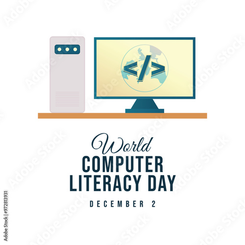 vector graphic of World Computer Literacy Day ideal for World Computer Literacy Day celebration.